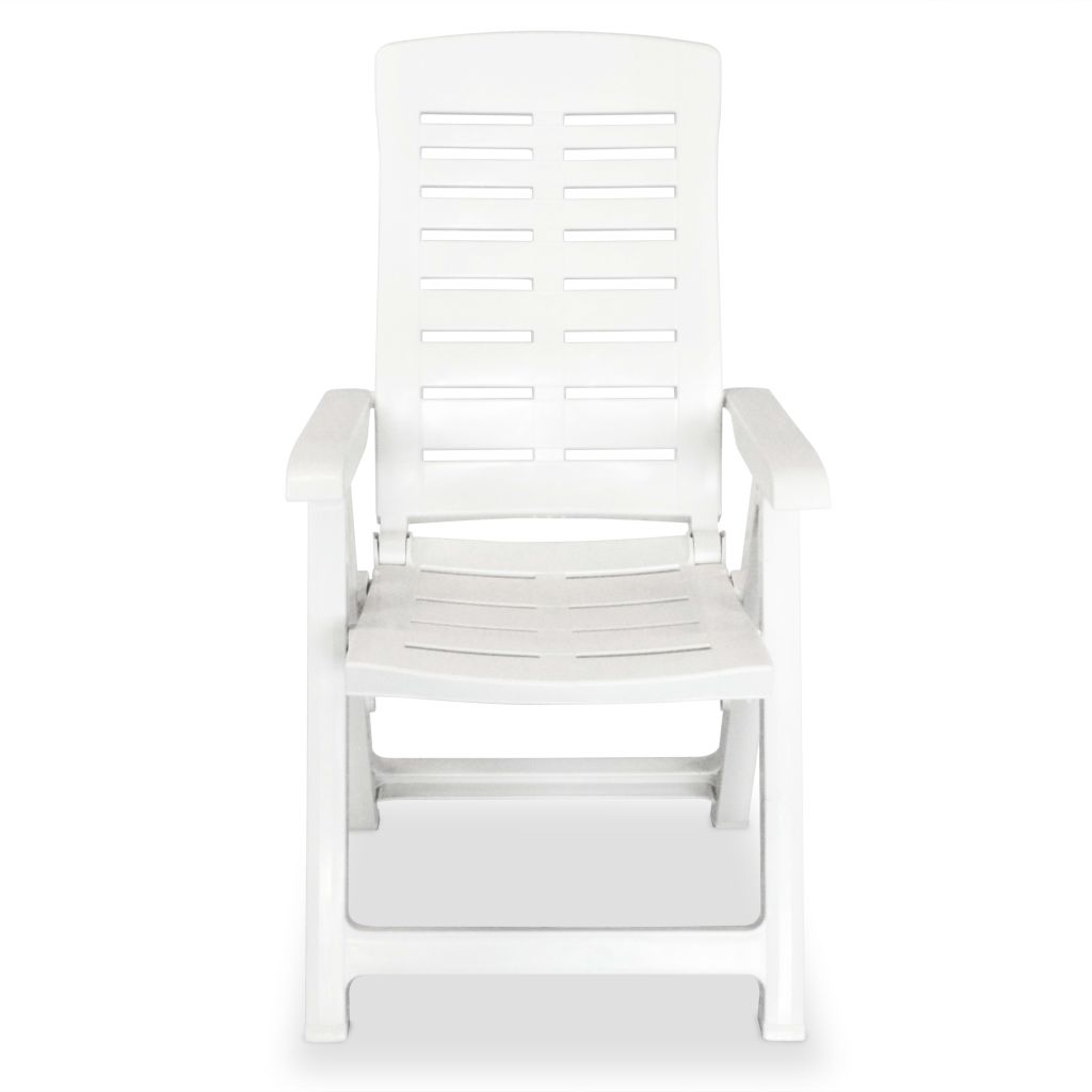  Garten-Liegestühle 4 Stk. Kunststoff Weiß