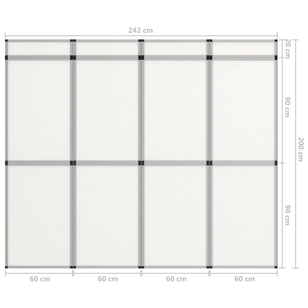 12-Panel Messewand Faltdisplay 242×200 cm Weiß