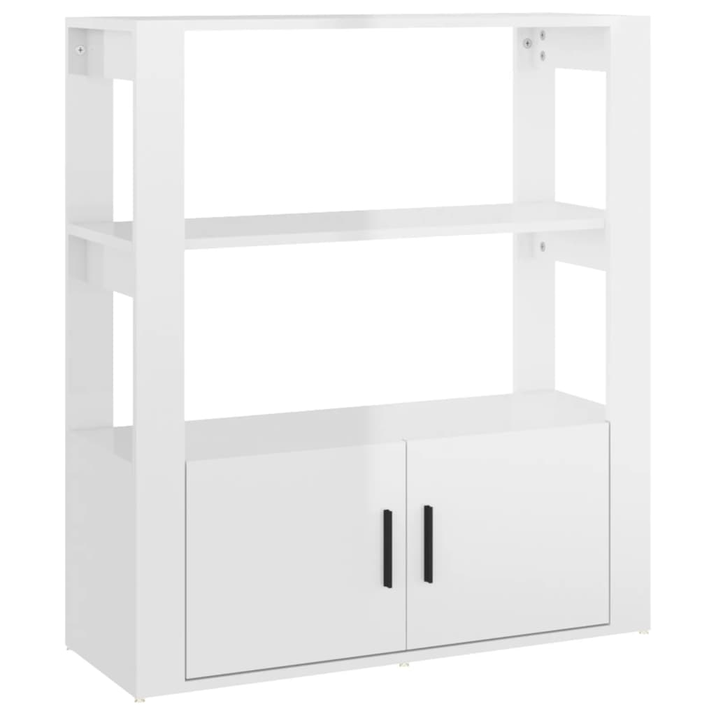  Sideboard Hochglanz-Weiß 80x30x90 cm Holzwerkstoff