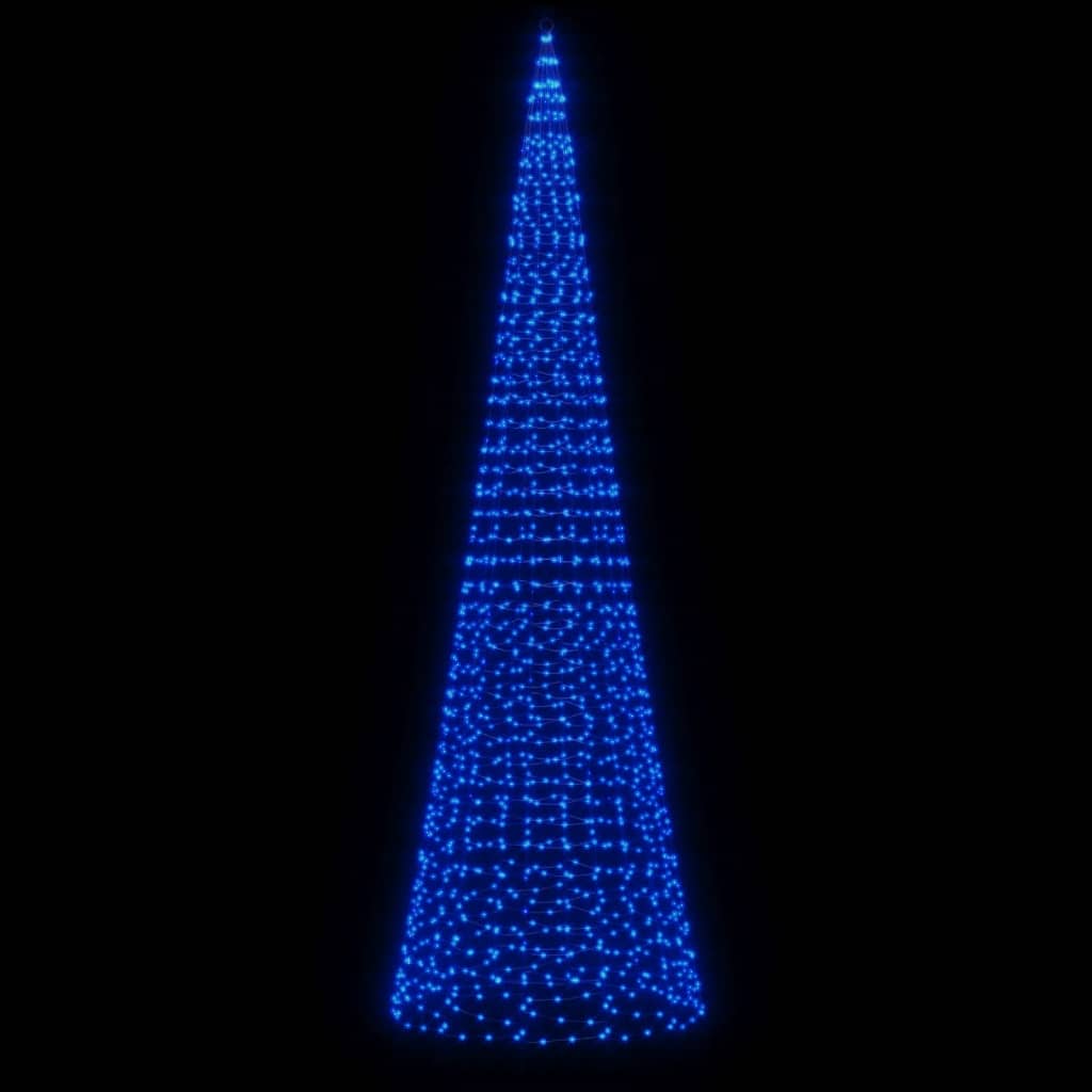  LED-Weihnachtsbaum für Fahnenmast 1534 LEDs Blau 500 cm