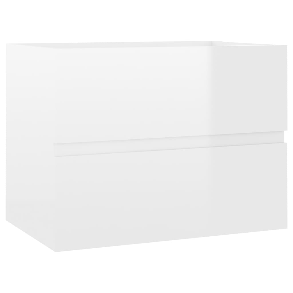  Waschbeckenunterschrank Hochglanz-Weiß 60x38,5x45 cm