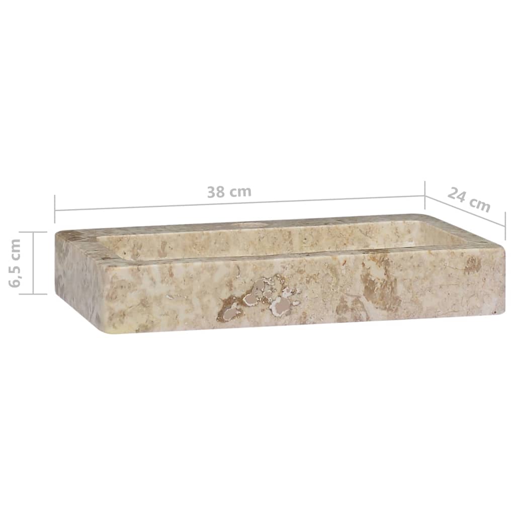  Wandwaschbecken Creme 38x24x6,5 cm Marmor