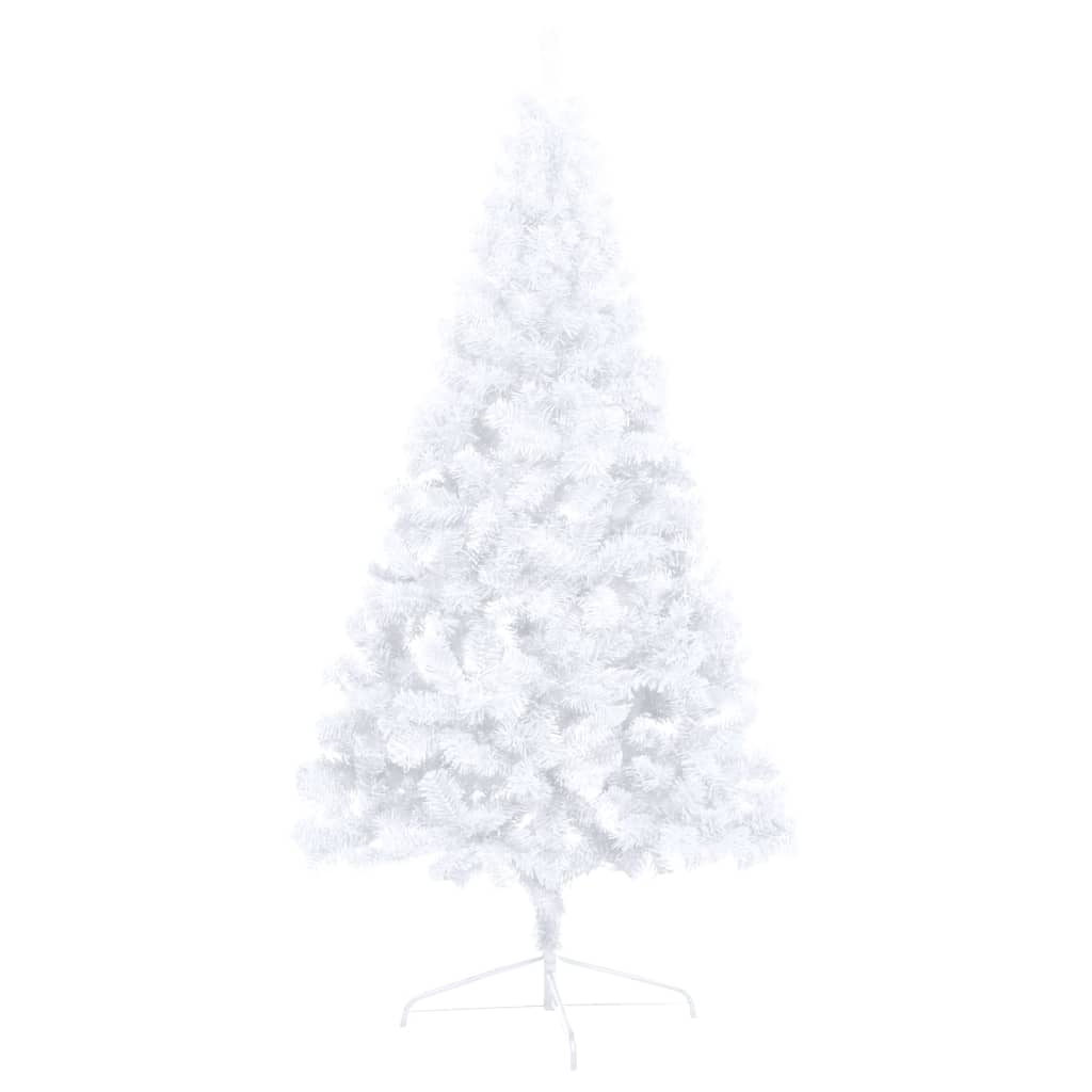  Künstlicher Halb-Weihnachtsbaum Beleuchtung Kugeln Weiß 240 cm