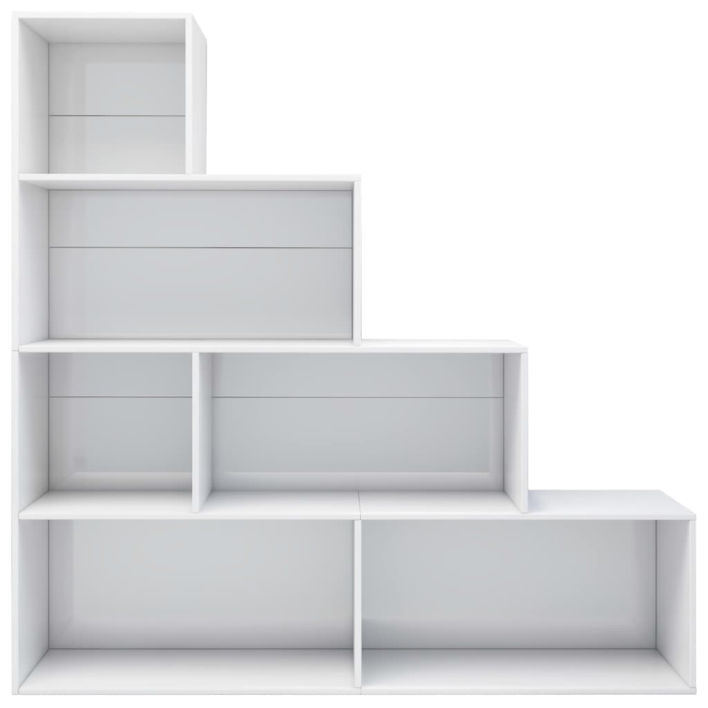  Bücherregal/Raumteiler Hochglanz-Weiß 155x24x160 cm