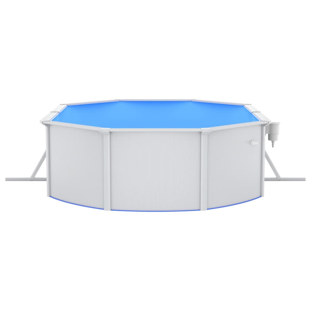  Pool mit Stahlwand Oval 490x360x120 cm Weiß