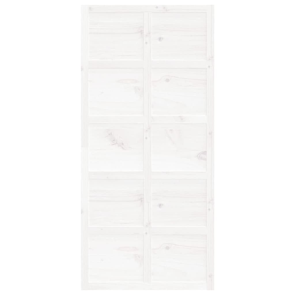  Scheunentür Weiß 100x1,8x214 cm Massivholz Kiefer