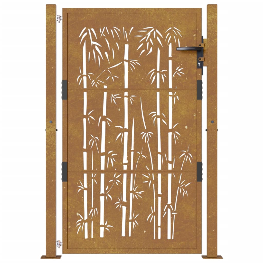  Gartentor 105x155 cm Cortenstahl Bambus-Design