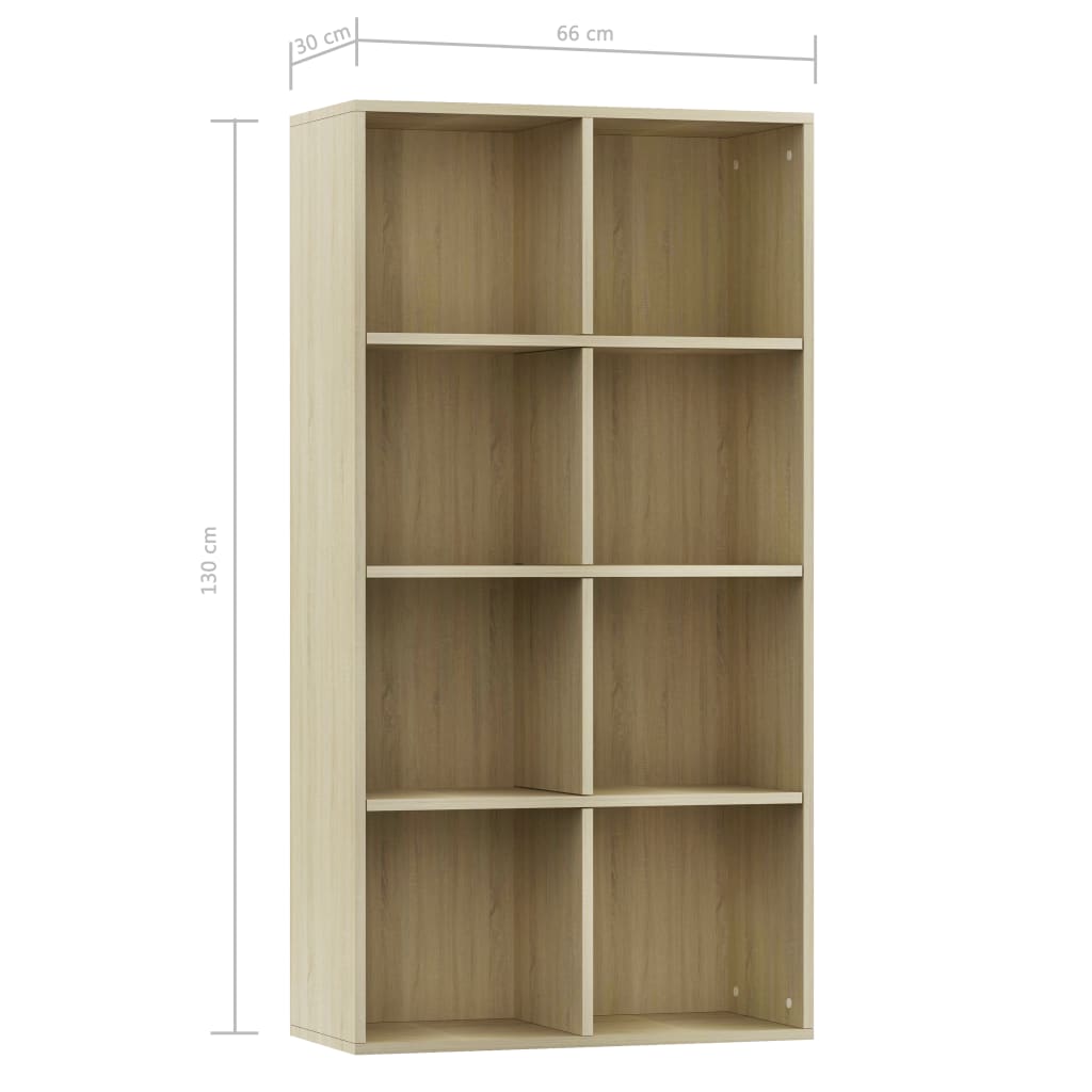  Bücherregal/Sideboard Sonoma-Eiche 66×30×130 cm Holzwerkstoff