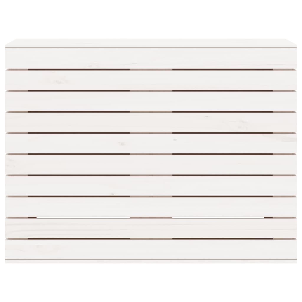  Wäschetruhe Weiß 88,5x44x66 cm Massivholz Kiefer