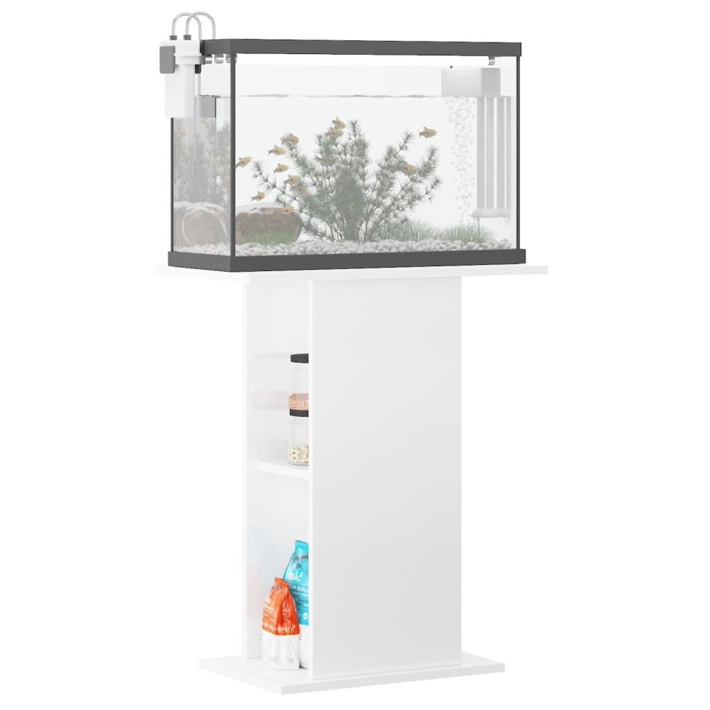  Aquariumständer Hochglanz-Weiß 60,5x36x72,5 cm Holzwerkstoff