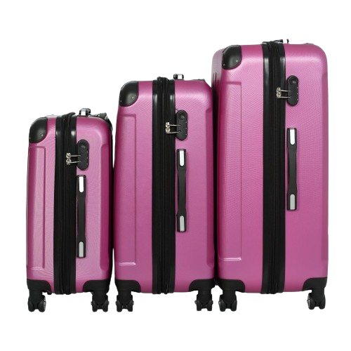 Glüückskind Hartschalen Trolley 3-tlg. aus ABS Kunststoff Pink
