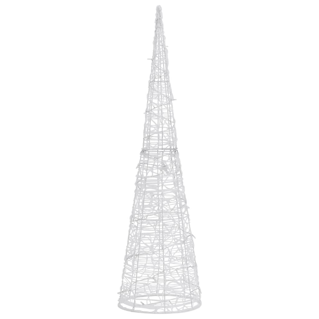  LED-Kegel Acryl Weihnachtsdeko Pyramide Kaltweiß 90 cm