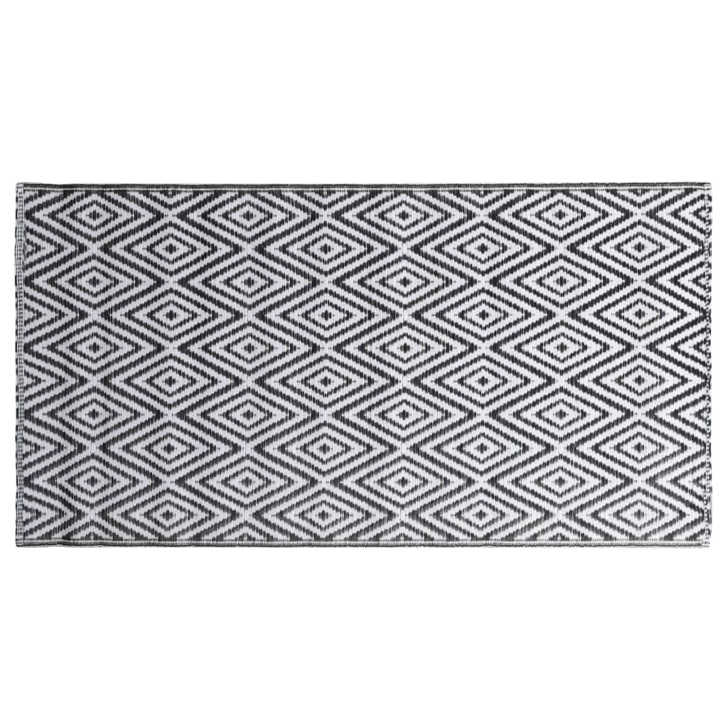  Outdoor-Teppich Weiß und Schwarz 160x230 cm PP