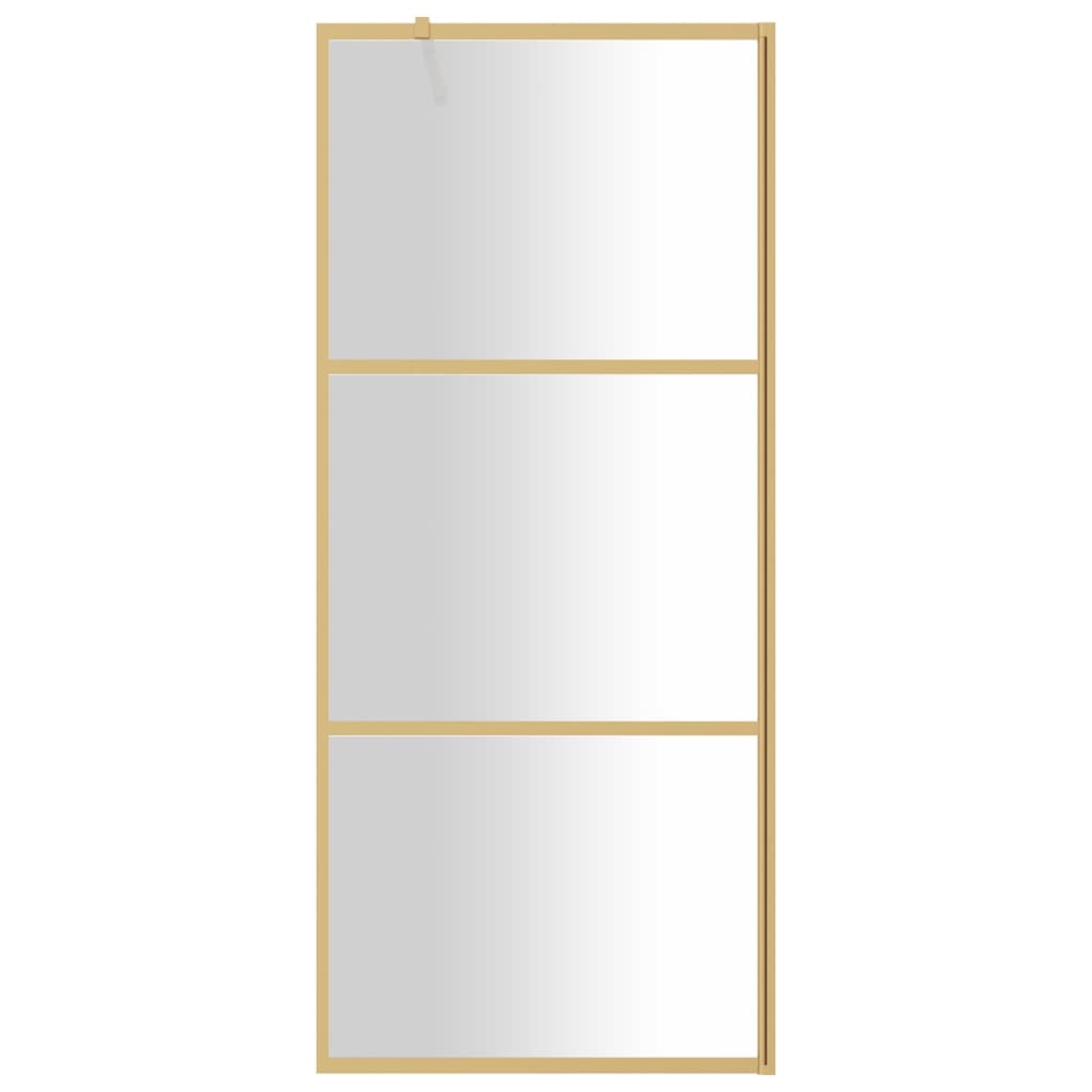  Duschwand für Begehbare Dusche mit ESG Klarglas Golden 90x195cm