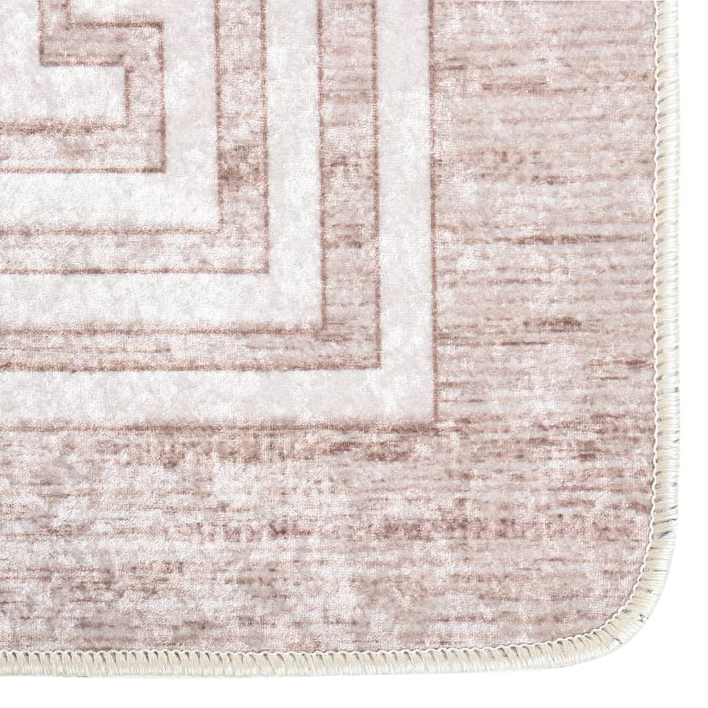  Teppich Waschbar Beige 150x230 cm Rutschfest