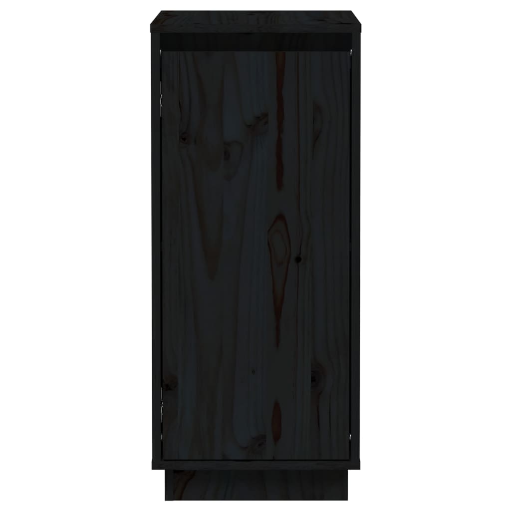  Sideboards 2 Stk. Schwarz 31,5x34x75 cm Massivholz Kiefer