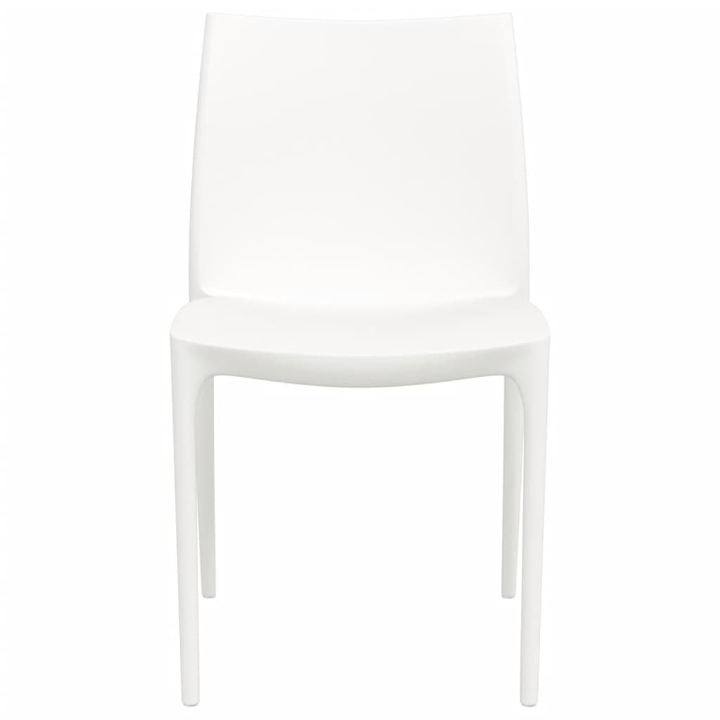  Gartenstühle 2 Stk. Weiß 50x46x80 cm Polypropylen