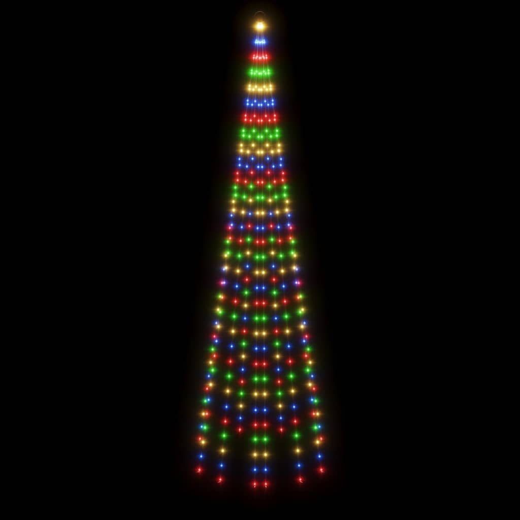  LED-Weihnachtsbaum für Fahnenmast Mehrfarbig 310 LEDs 300 cm