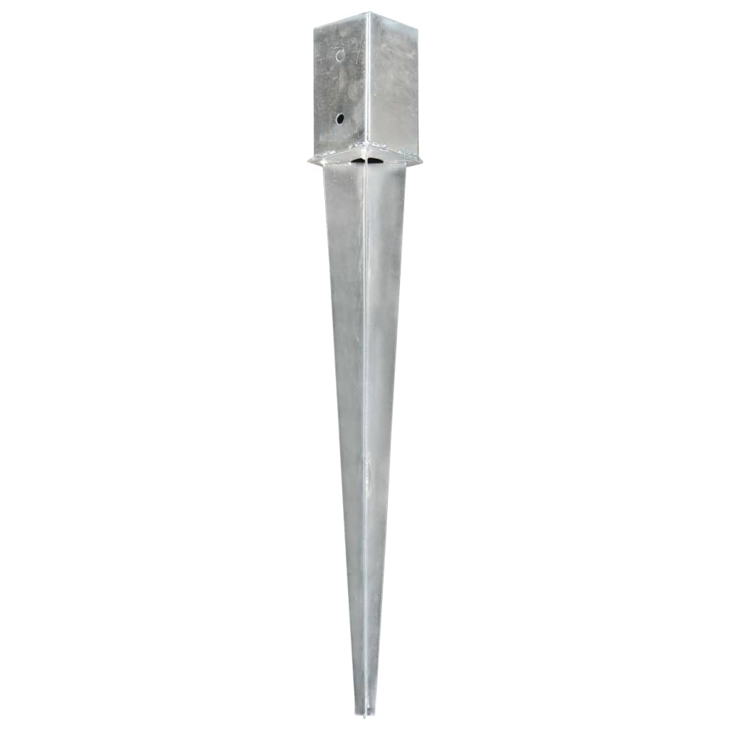 Erdspieße 2 Stk. Silbern 8×8×76 cm Verzinkter Stahl