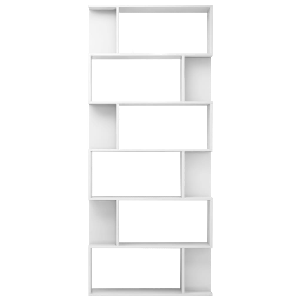  Bücherregal/Raumteiler Hochglanz-Weiß 80x24x192 cm