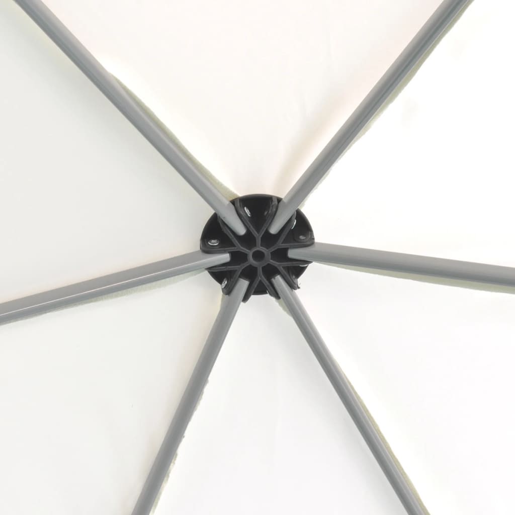  Hexagonal Pop-Up Zelt mit 6 Seitenwänden Cremeweiß 3,6x3,1 m