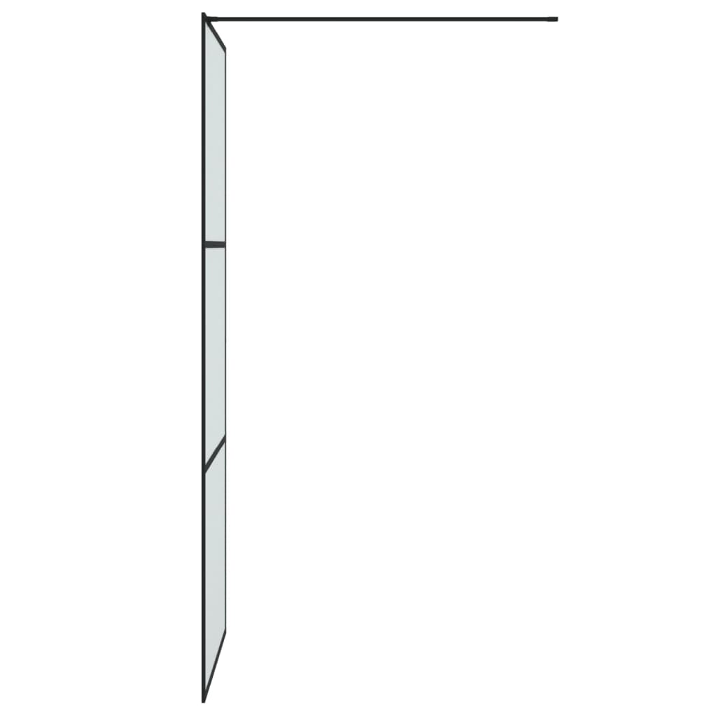  Duschwand für Begehbare Dusche Schwarz 80x195 cm Matt ESG-Glas