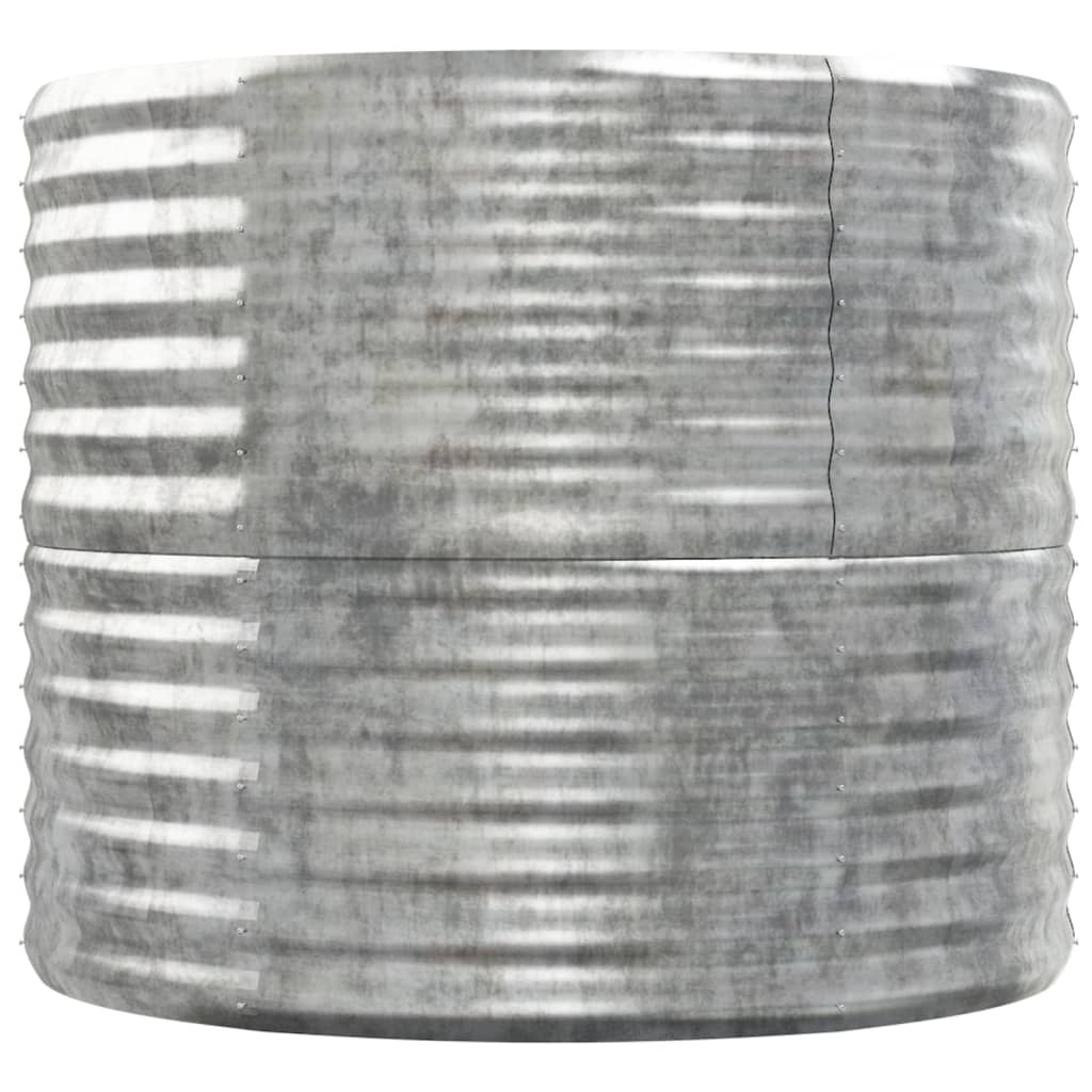  Hochbeet Pulverbeschichteter Stahl 152x80x68 cm Silbern