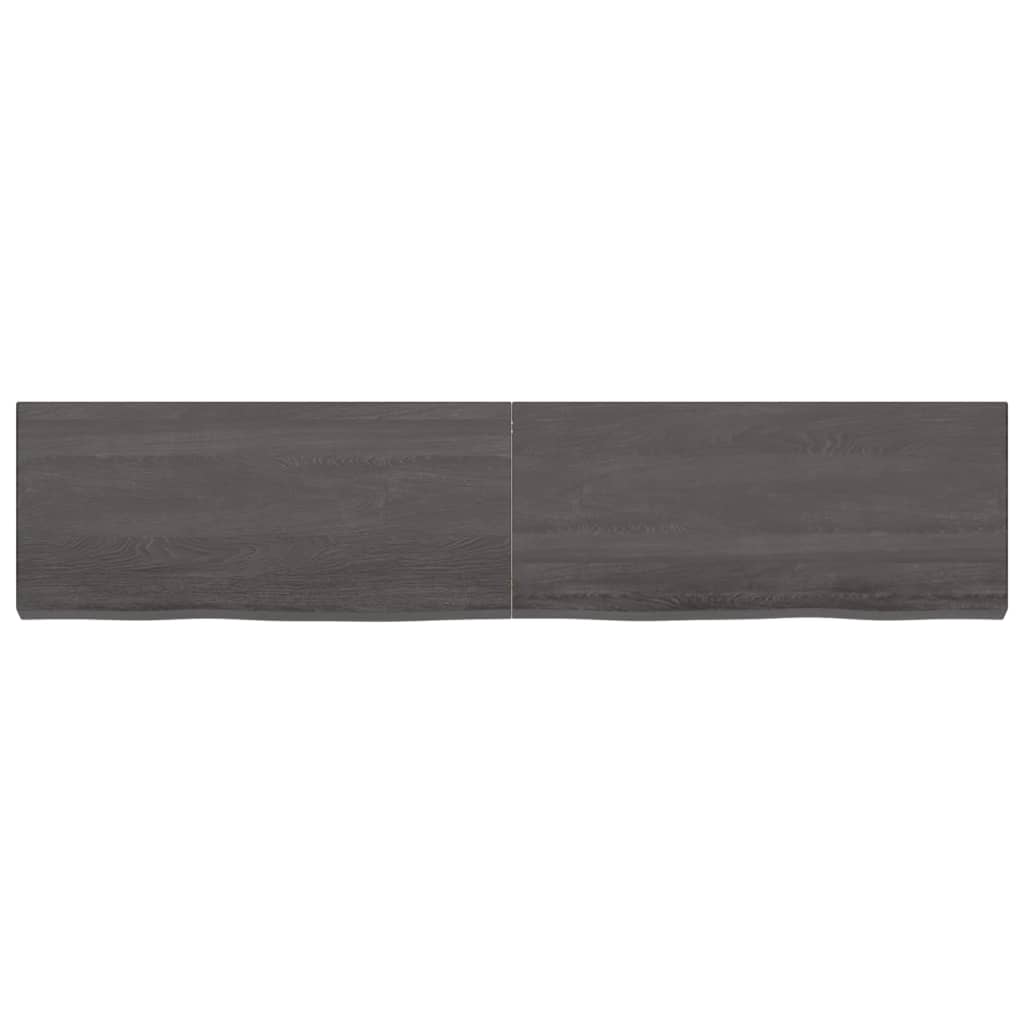 Tischplatte Dunkelbraun 180x40x(2-6)cm Massivholz Eiche