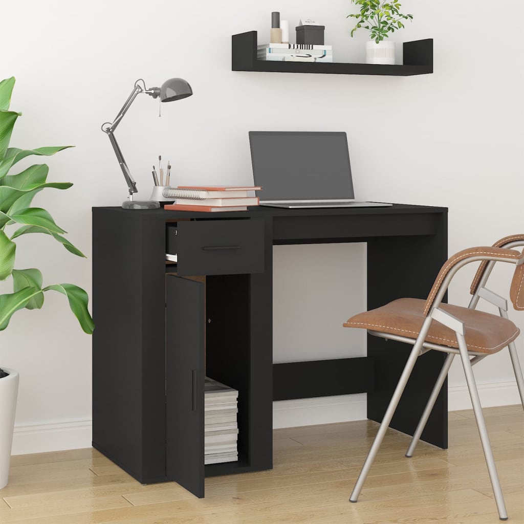  Schreibtisch Schwarz 100x49x75 cm Holzwerkstoff