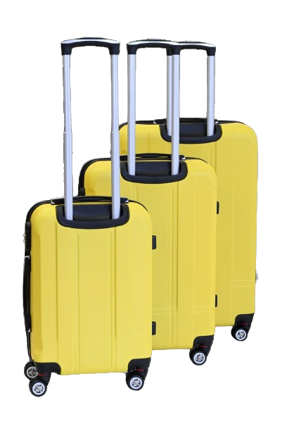 Glüückskind Hartschalen Trolley 4-tlg. aus ABS Kunststoff Gelb