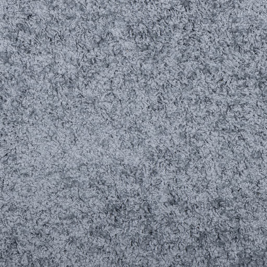  Teppich Shaggy Hochflor Modern Blau 240x240 cm