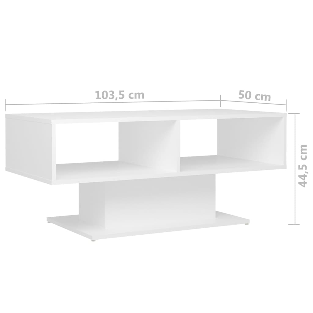  Couchtisch Weiß 103,5x50x44,5 cm Holzwerkstoff