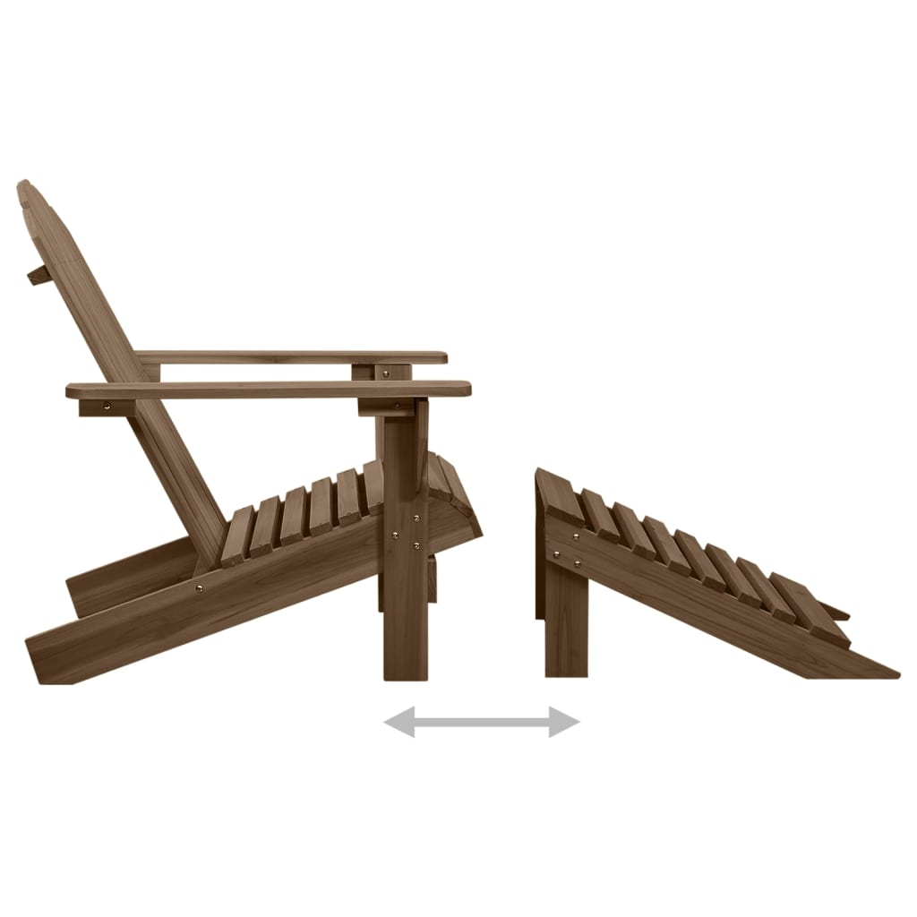  Adirondack-Gartenstuhl mit Fußstütze & Tisch Tannenholz Braun