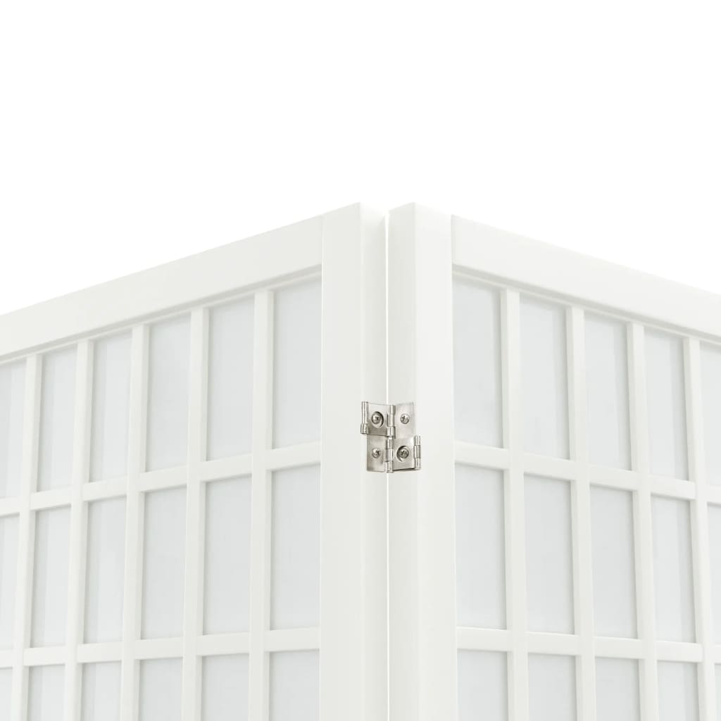  5-tlg. Paravent Japanischer Stil Faltbar 200x170 cm Weiß