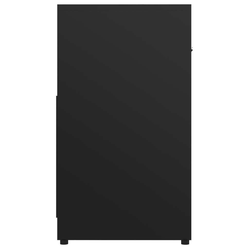  Badezimmerschrank Schwarz 60x33x61 cm Holzwerkstoff