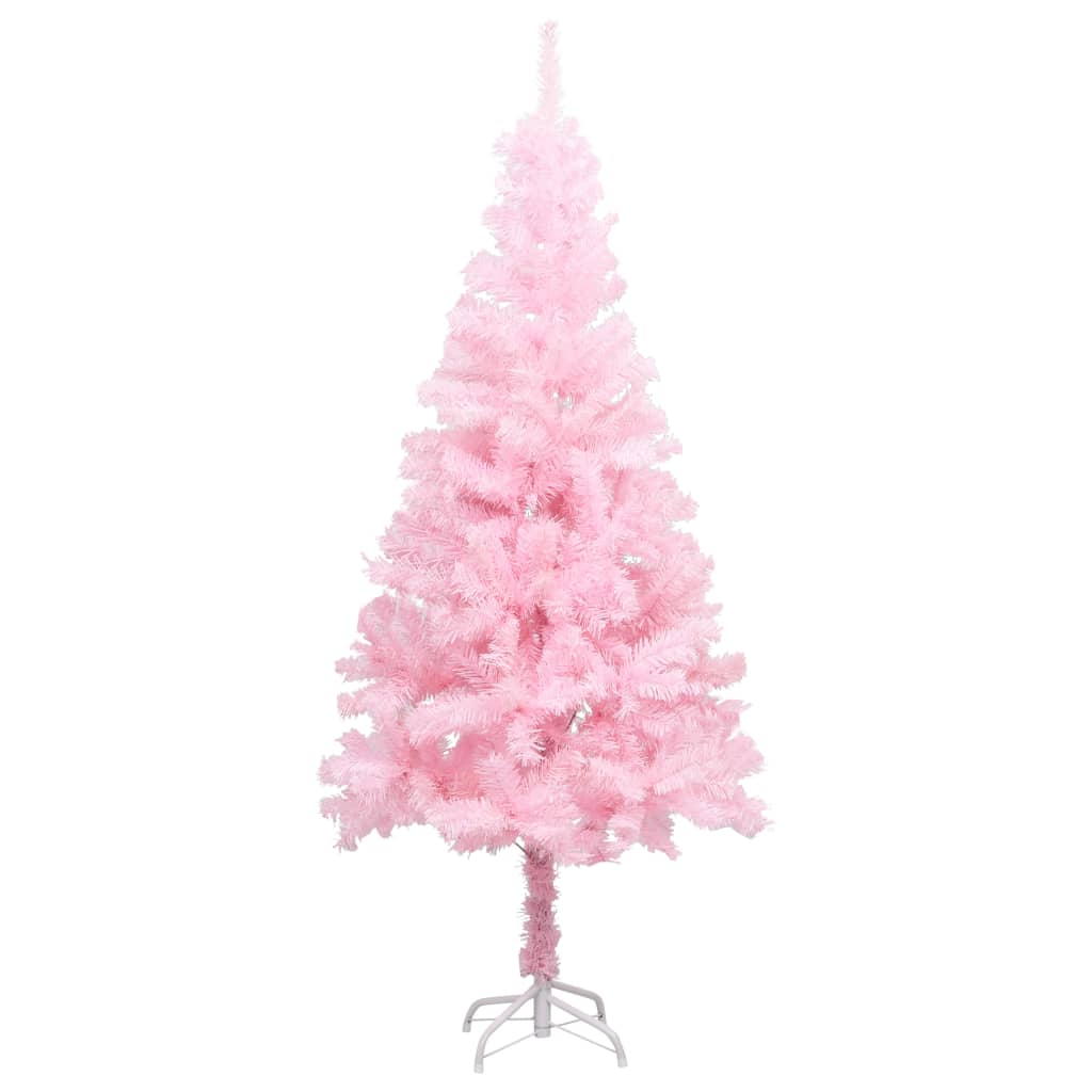  Künstlicher Weihnachtsbaum mit Beleuchtung & Kugeln Rosa 150cm