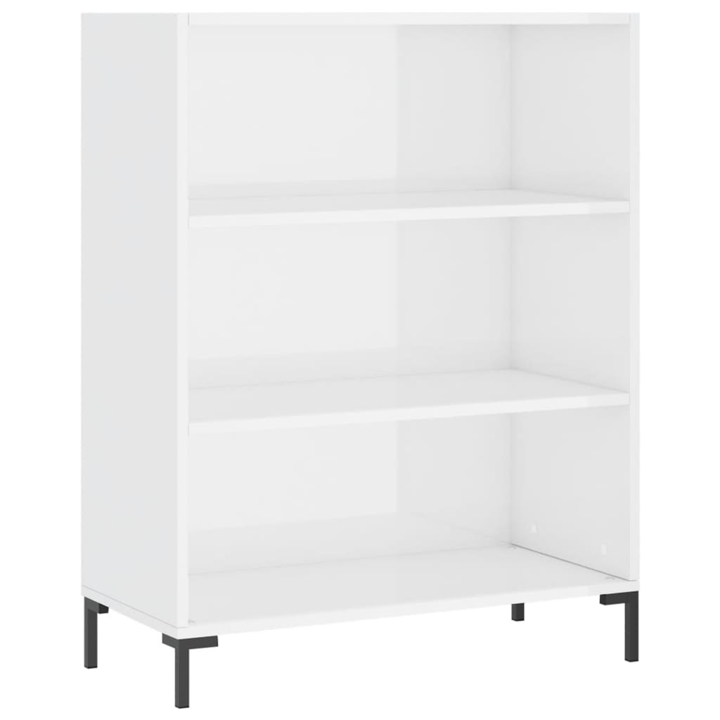  Bücherregal Hochglanz-Weiß 69,5x32,5x90 cm Holzwerkstoff