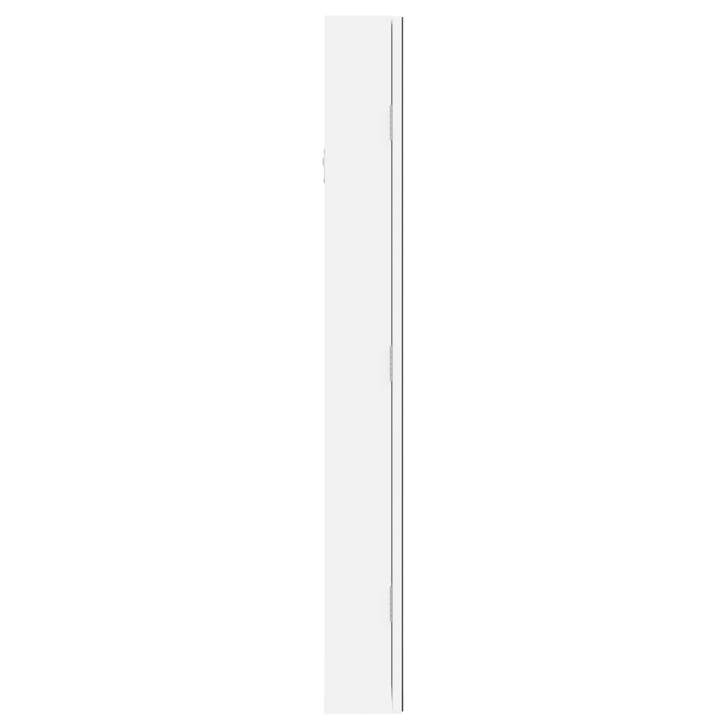  Spiegel-Schmuckschrank mit LED-Beleuchtung Wandmontage Weiß
