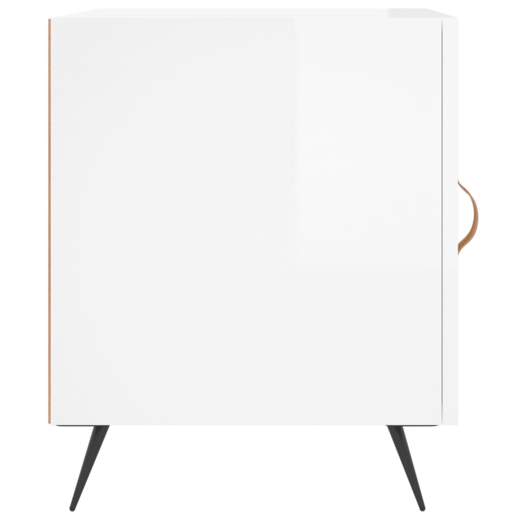  Nachttisch Hochglanz-Weiß 40x40x50 cm Holzwerkstoff