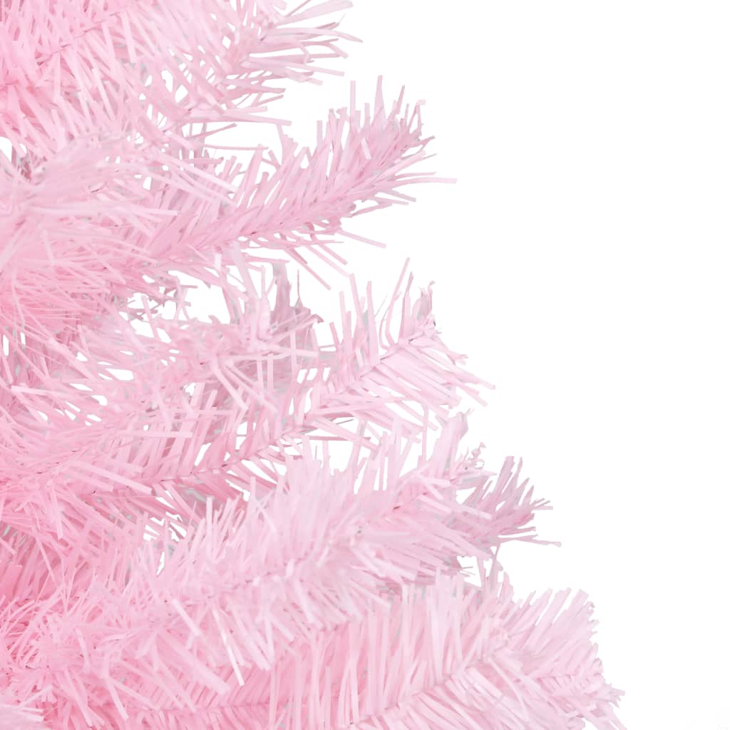  Künstlicher Weihnachtsbaum mit Beleuchtung & Kugeln Rosa 150cm