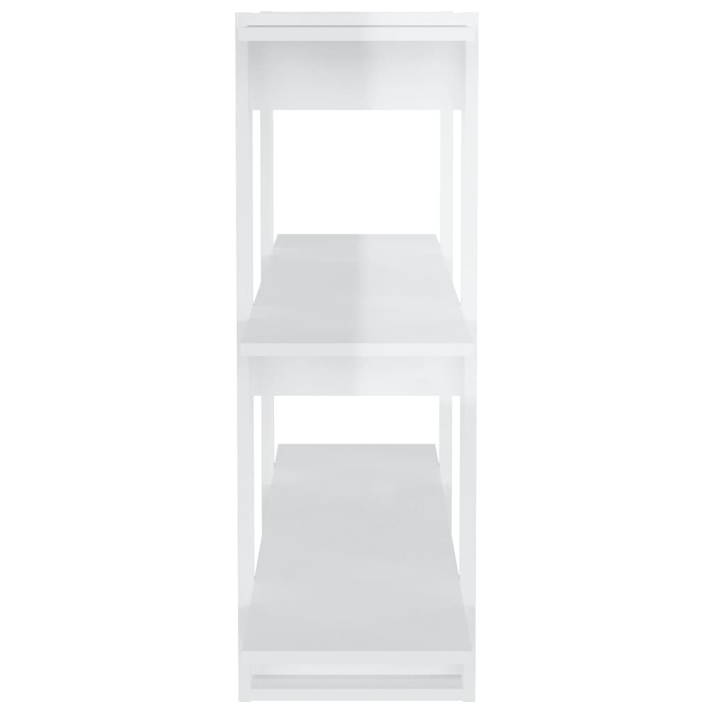  Bücherregal/Raumteiler Hochglanz-Weiß 100x30x87 cm