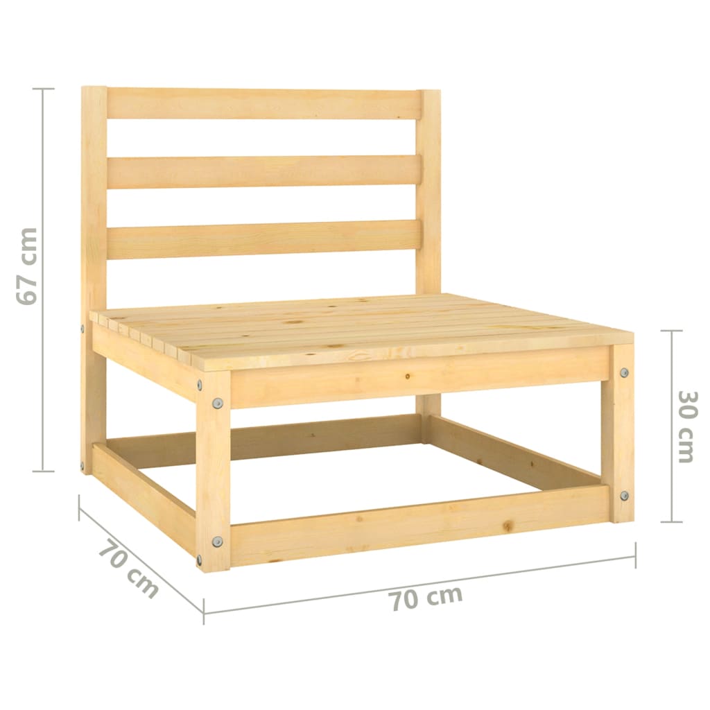  3-Sitzer-Gartensofa mit Kissen Kiefer Massivholz
