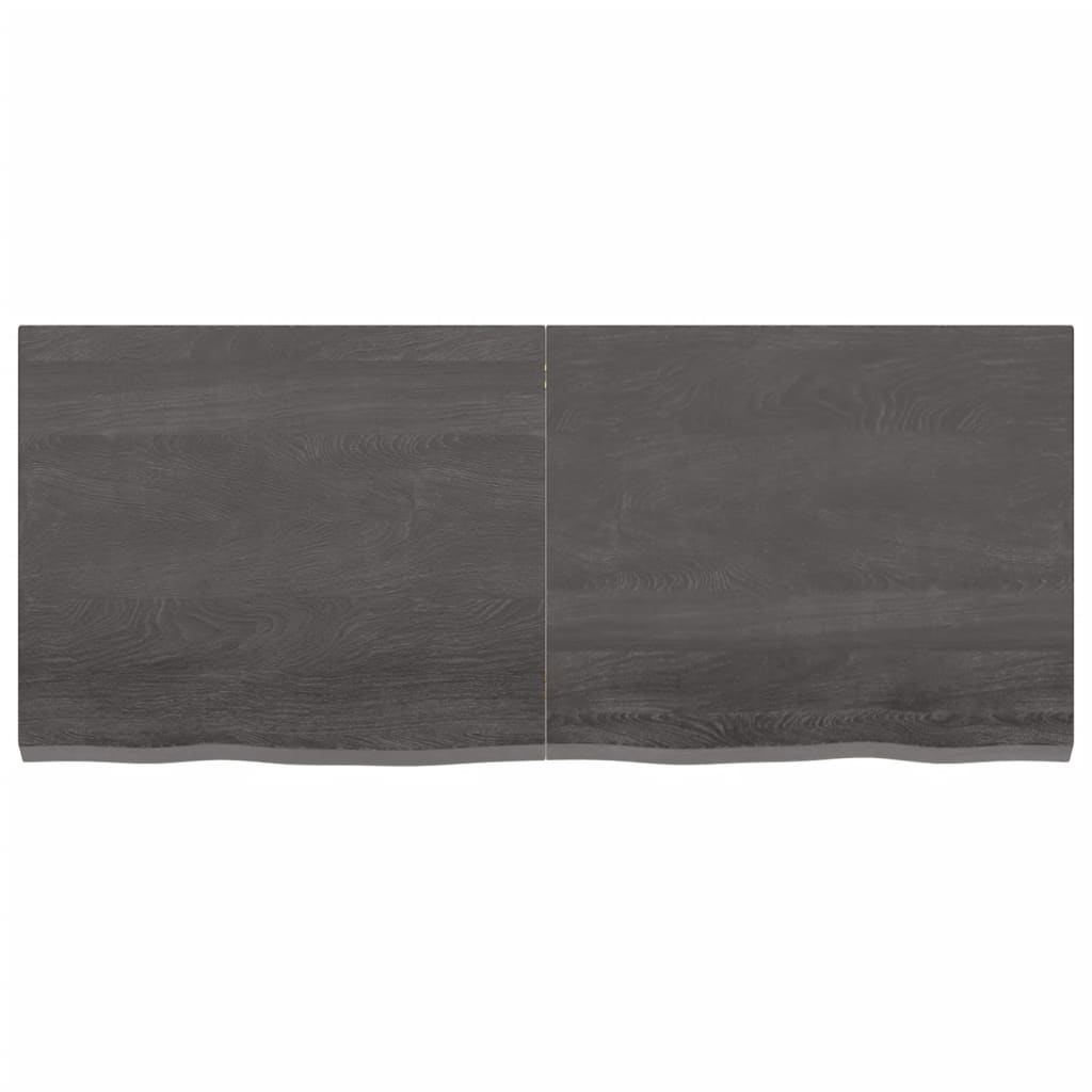  Tischplatte Dunkelbraun 120x50x(2-4)cm Massivholz Eiche