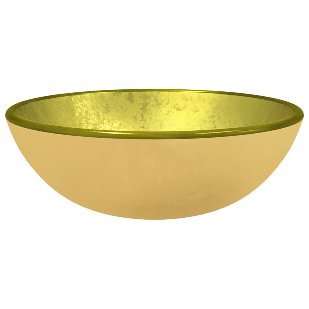  Waschbecken Hartglas 35x12 cm Golden