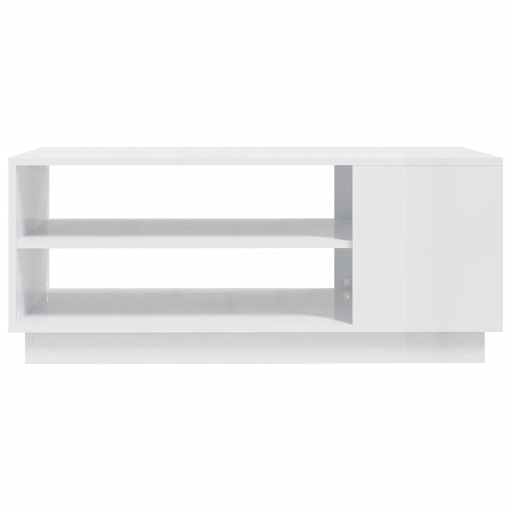  Couchtisch Hochglanz-Weiß 102x55x43 cm Holzwerkstoff