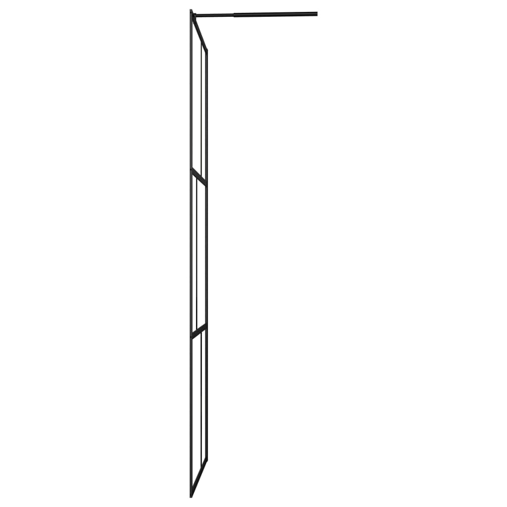  Duschwand für Begehbare Duschen mit Hartglas Schwarz 90x195 cm