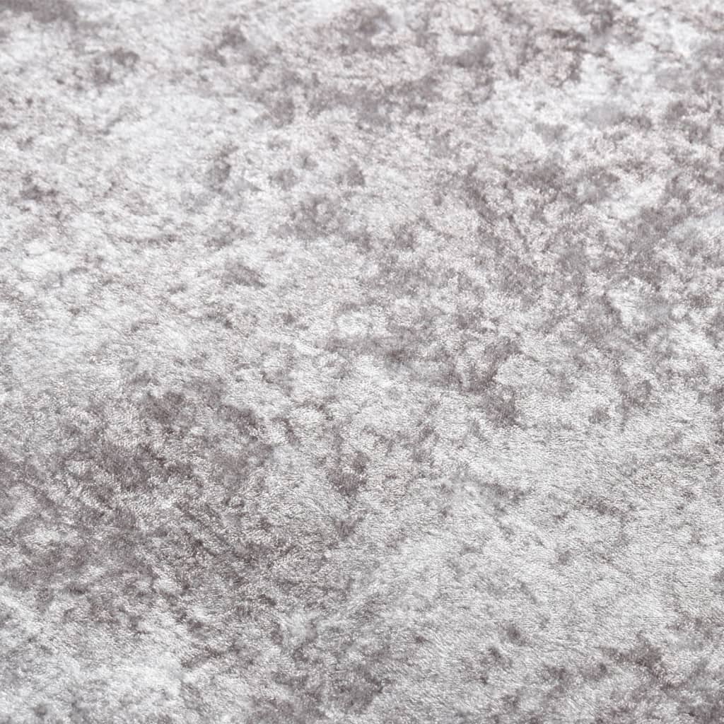  Teppich Waschbar Grau 120x180 cm Rutschfest