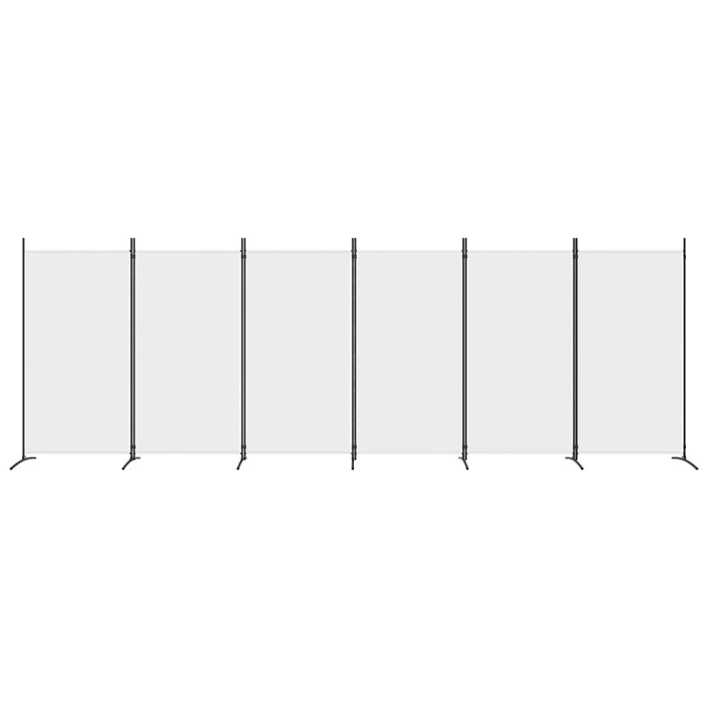 6-tlg. Paravent Weiß 520x180 cm Stoff