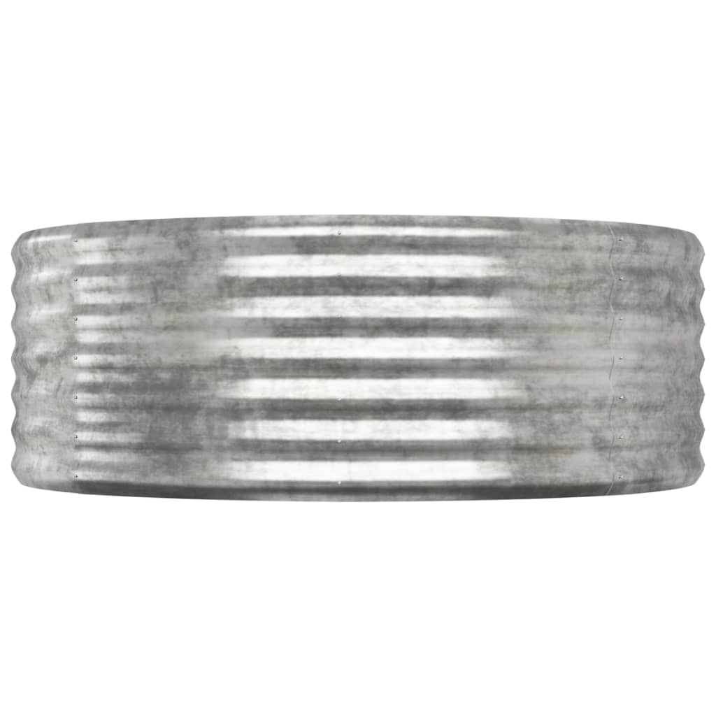  Hochbeet Pulverbeschichteter Stahl 507x100x36 cm Silbern
