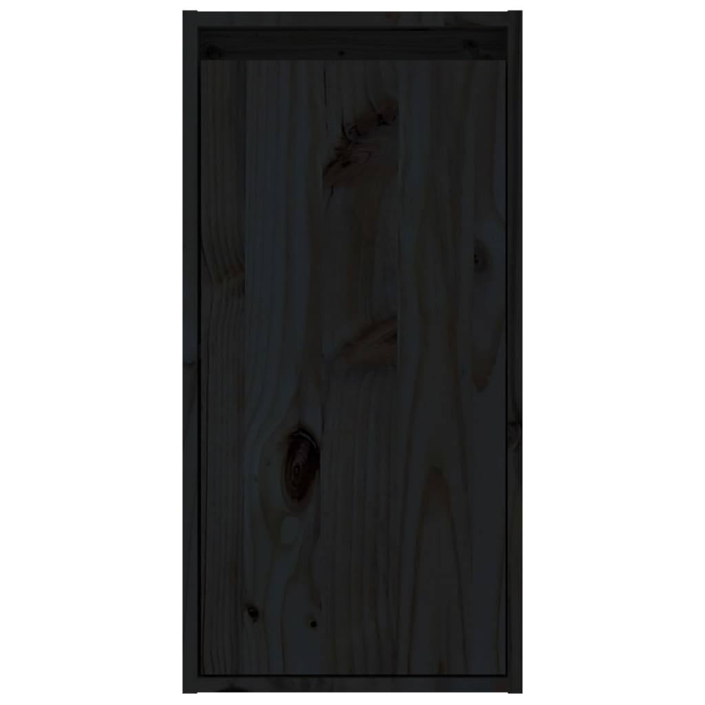  Wandschrank Schwarz 30x30x60 cm Massivholz Kiefer